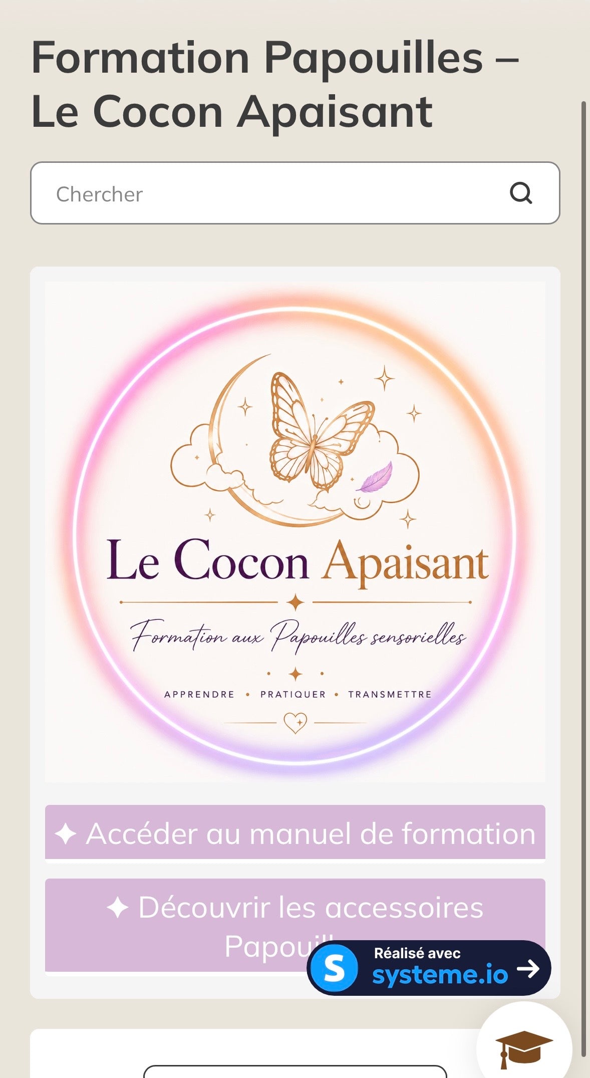 🎓 Formation Papouilles — Le Cocon Apaisant