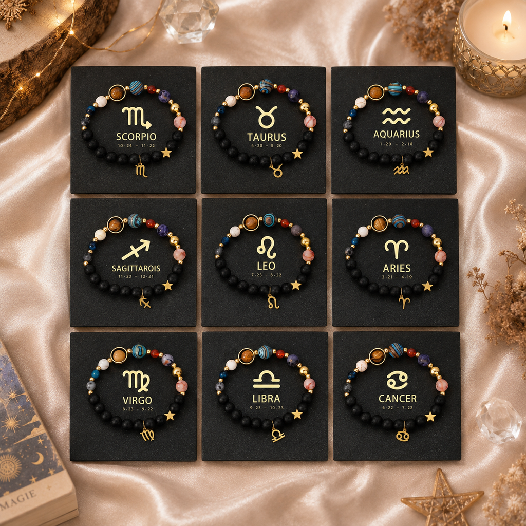 Bracelet Céleste – Signe Astrologique & Planètes