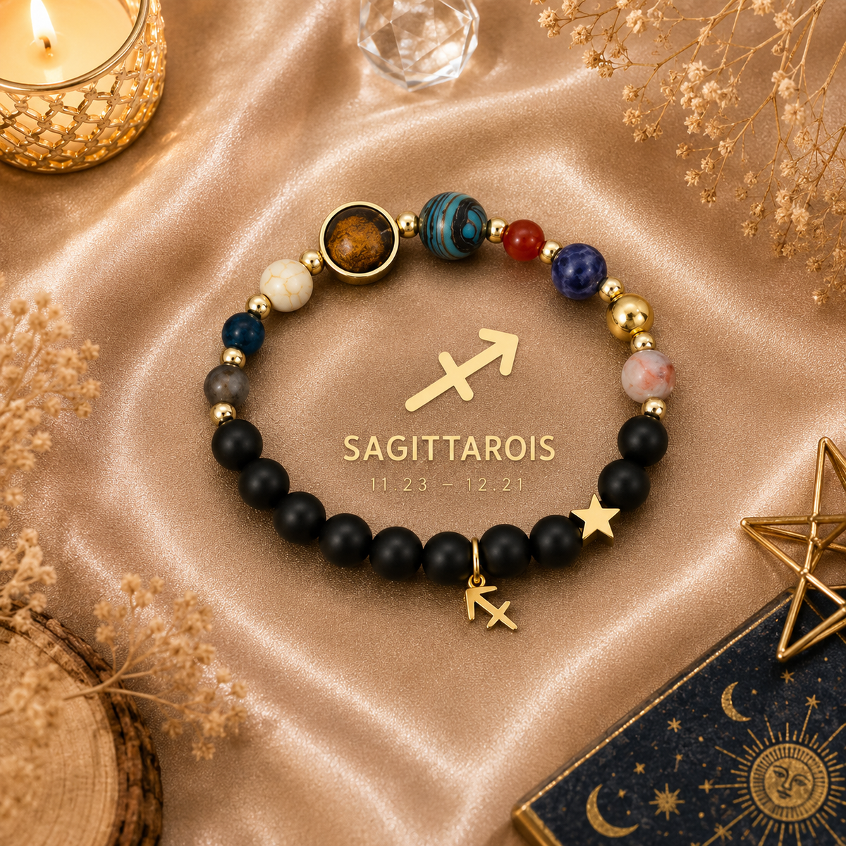 Bracelet Céleste – Signe Astrologique & Planètes