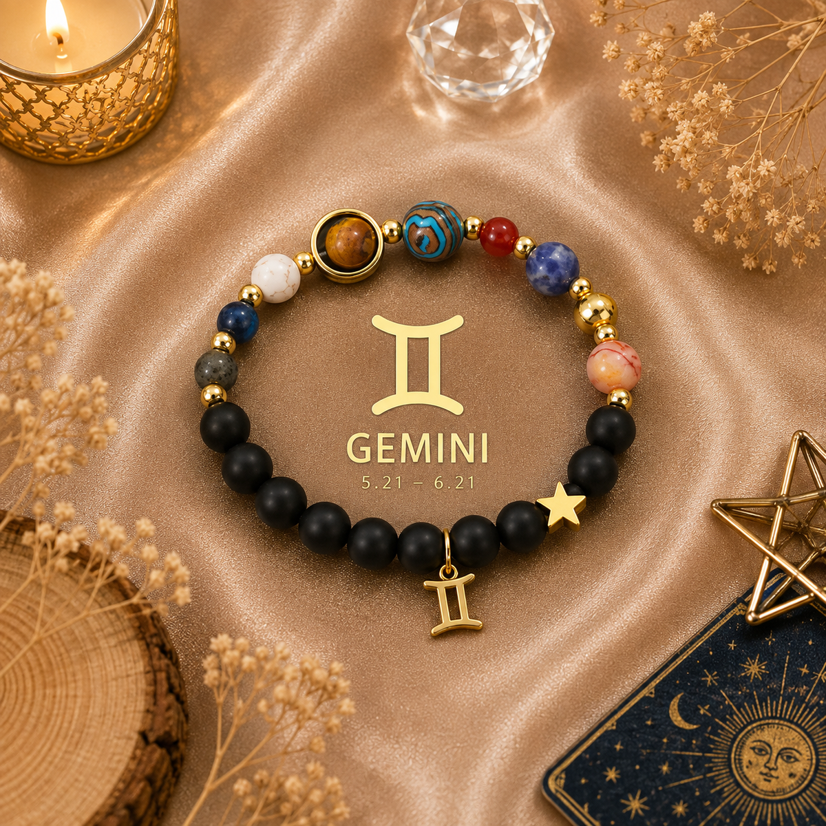 Bracelet Céleste – Signe Astrologique & Planètes
