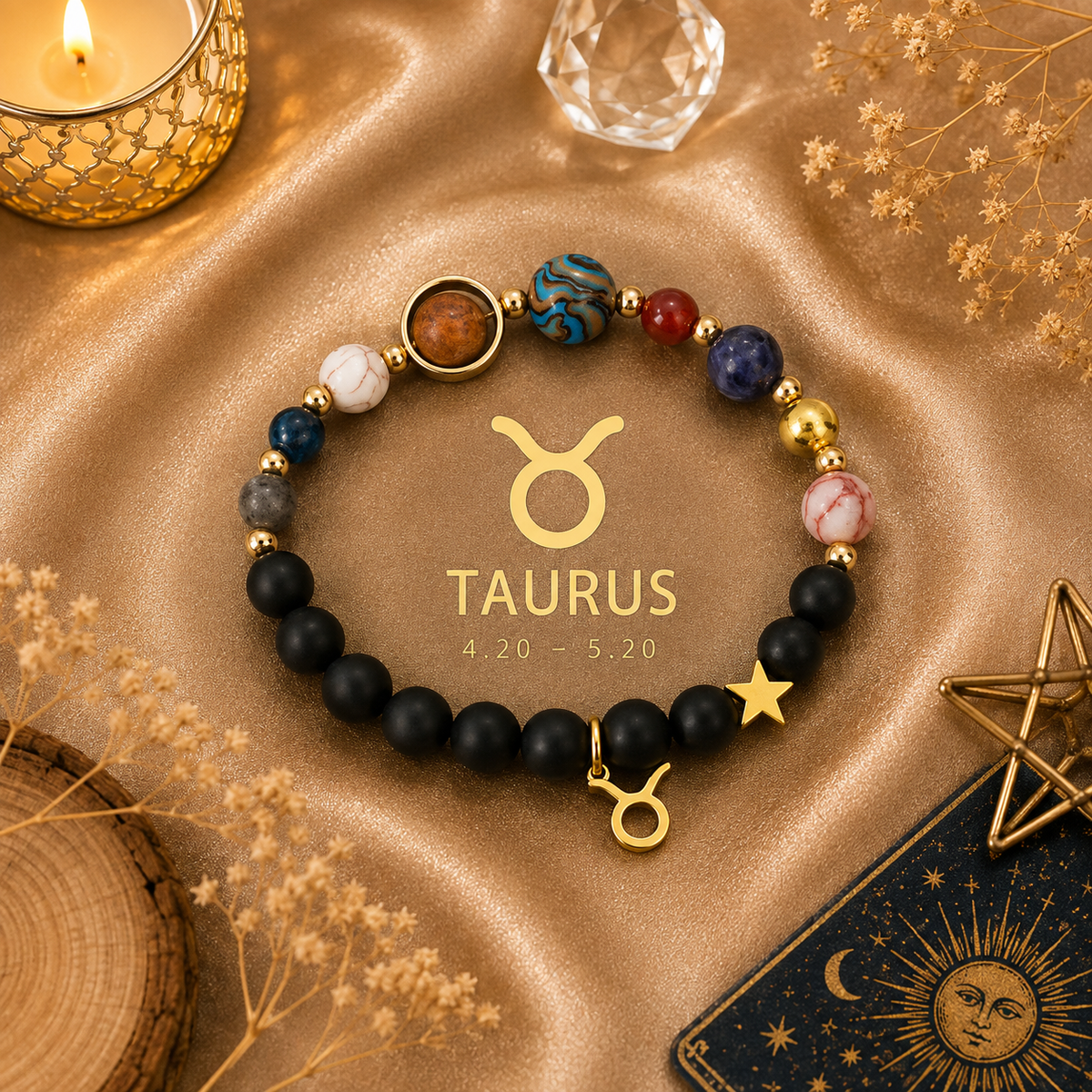 Bracelet Céleste – Signe Astrologique & Planètes