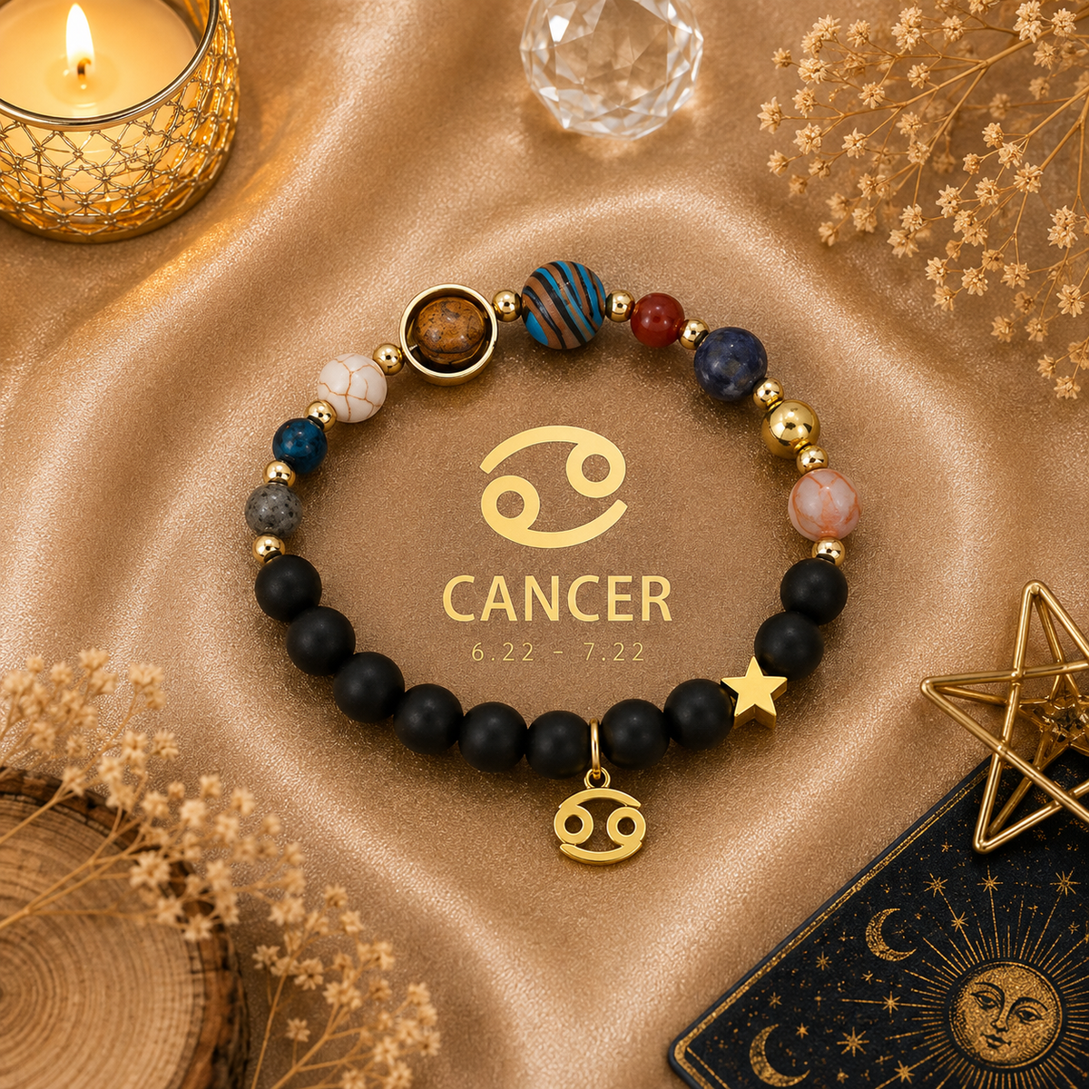 Bracelet Céleste – Signe Astrologique & Planètes