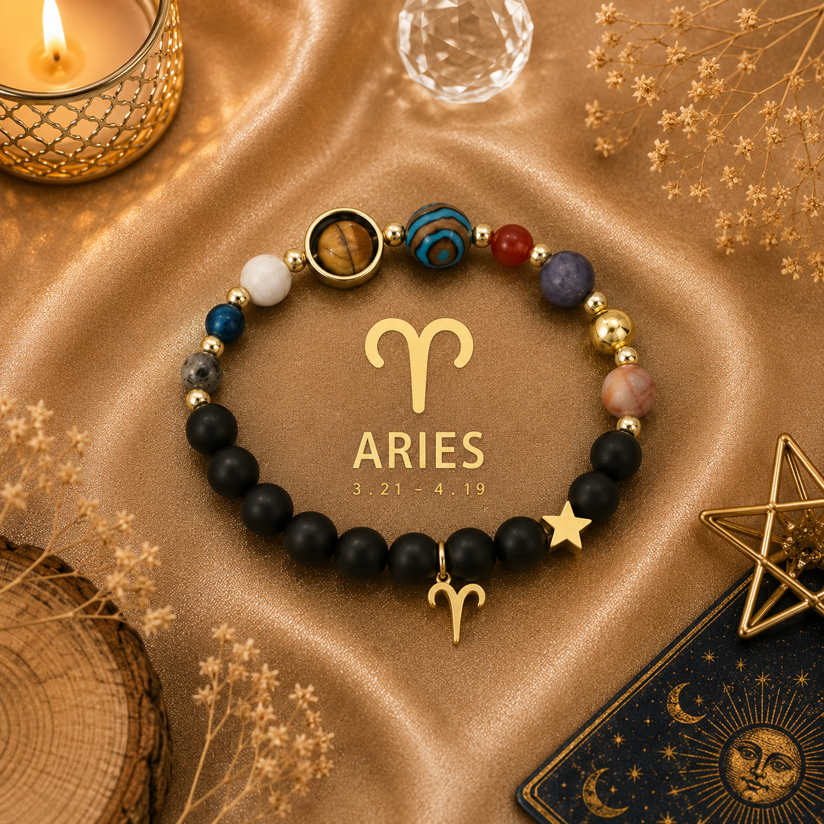 Bracelet Céleste – Signe Astrologique & Planètes
