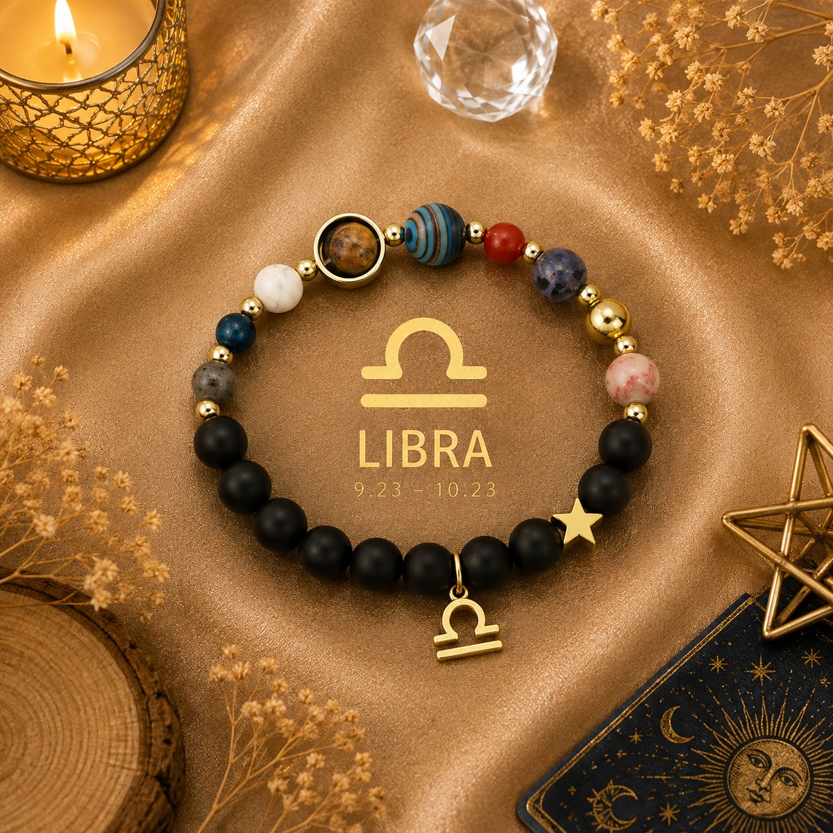 Bracelet Céleste – Signe Astrologique & Planètes