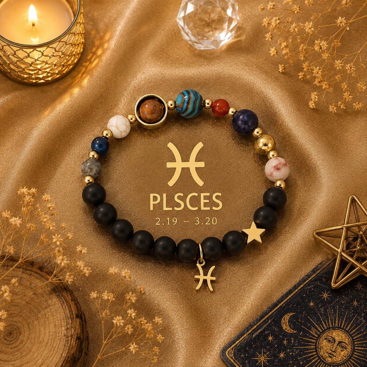 Bracelet Céleste – Signe Astrologique & Planètes