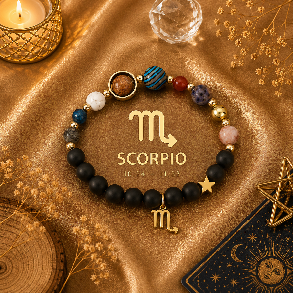 Bracelet Céleste – Signe Astrologique & Planètes