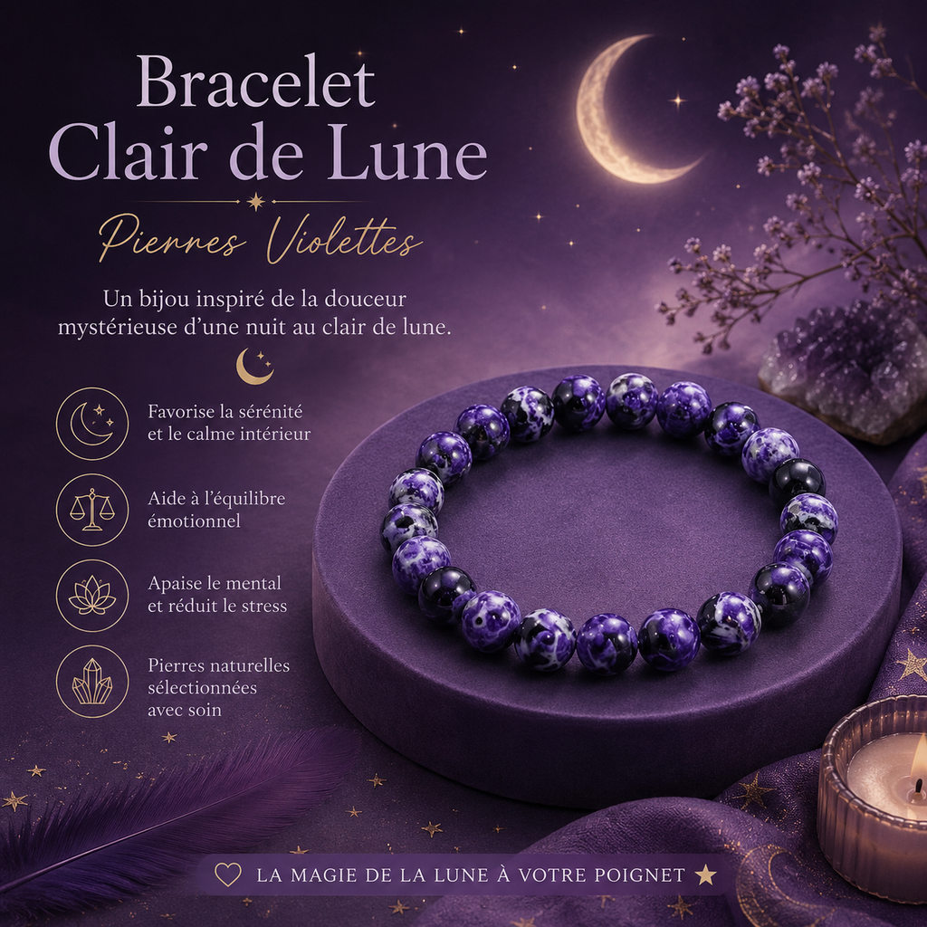 Bracelet Clair de Lune – Pierres Violettes