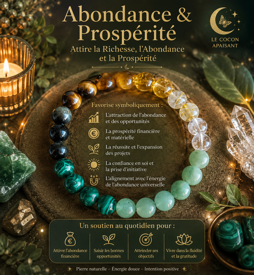 Bracelet d’Intention en Pierres Naturelles – 6 Énergies au Choix