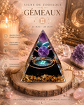 Pyramide Orgonite Zodiaque & Améthyste – Énergie & Protection