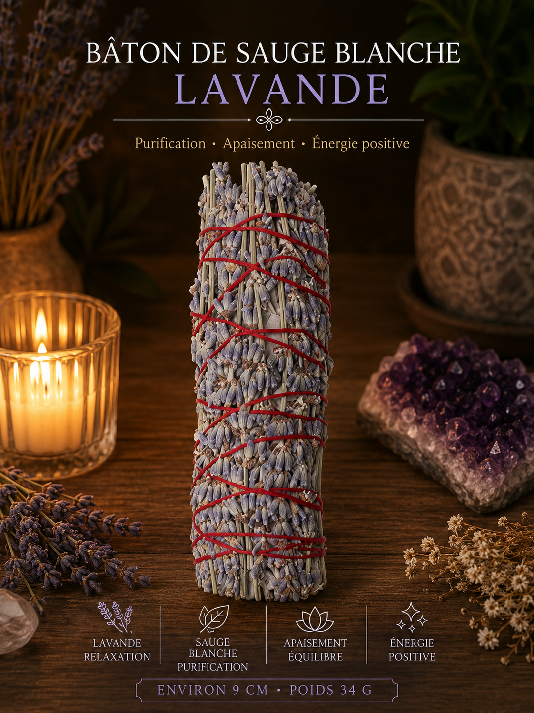 Bâton de Sauge & Encens Spirituel – Rituel de Purification