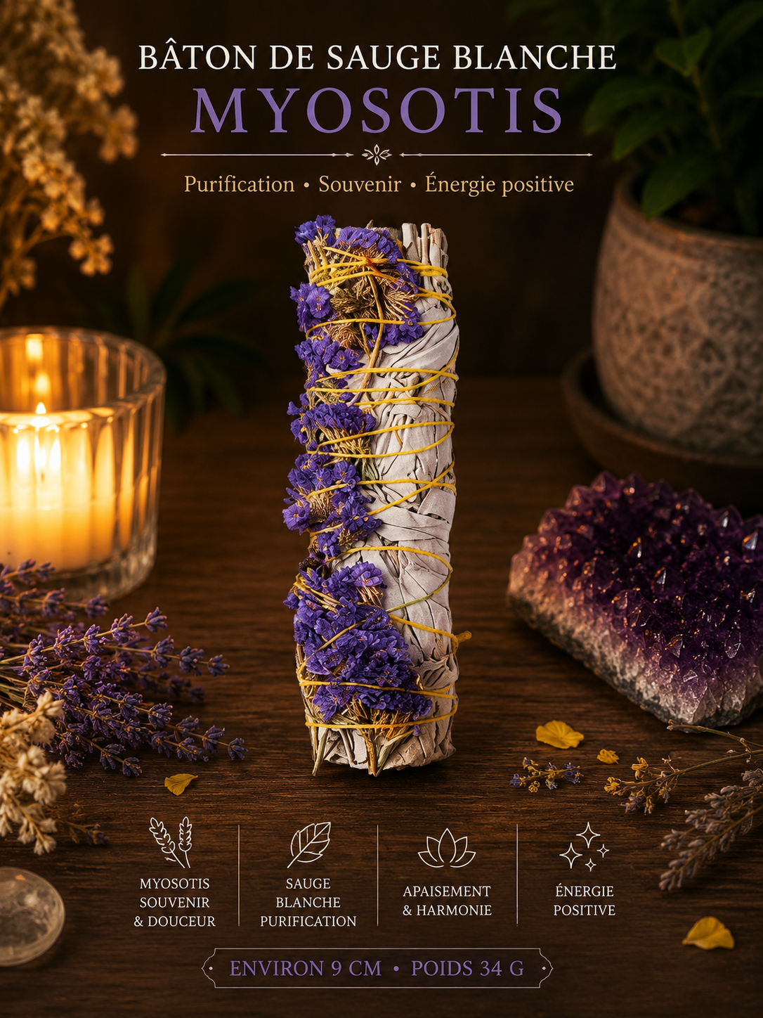 Bâton de Sauge & Encens Spirituel – Rituel de Purification