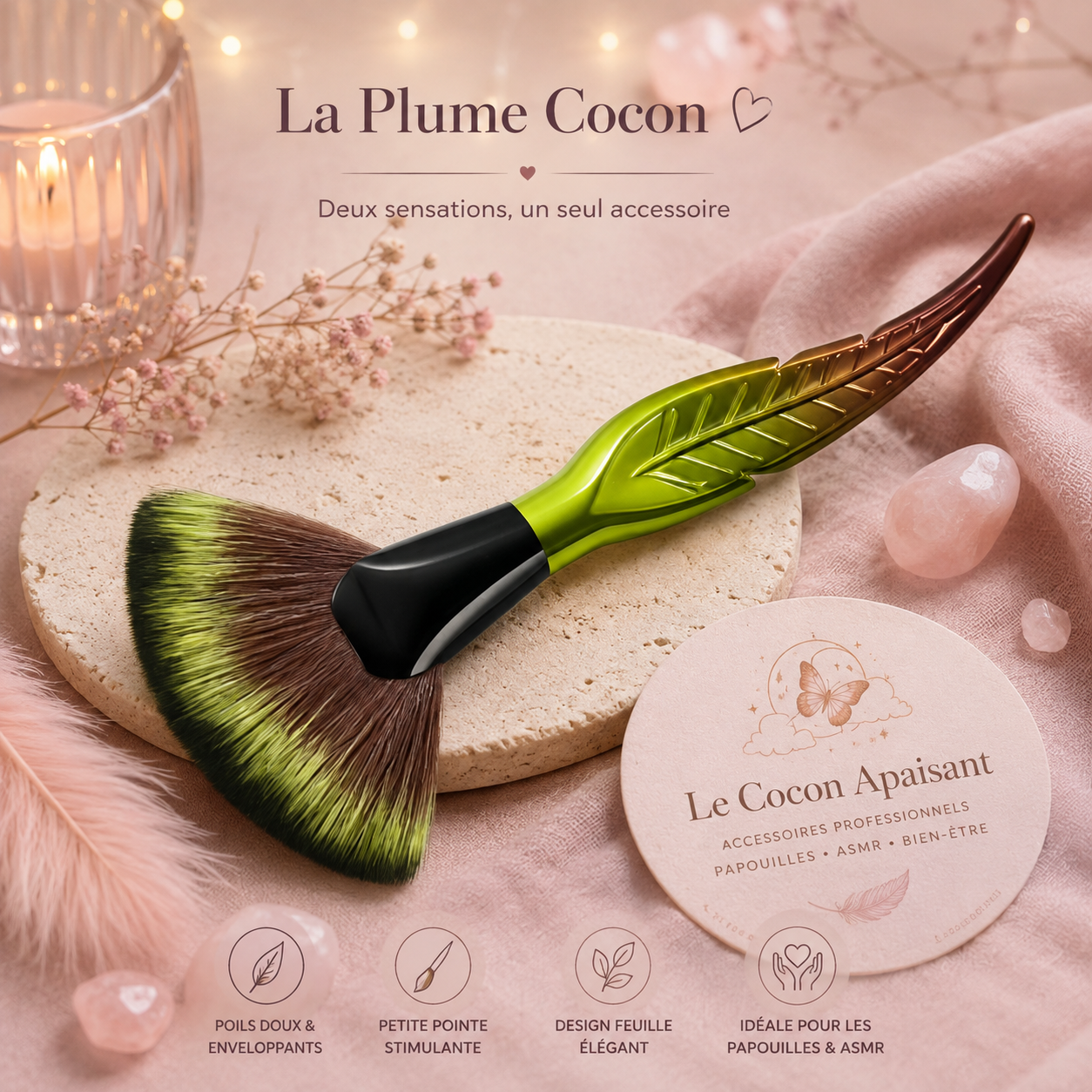 🌿 La Plume Cocon – Accessoire 2-en-1