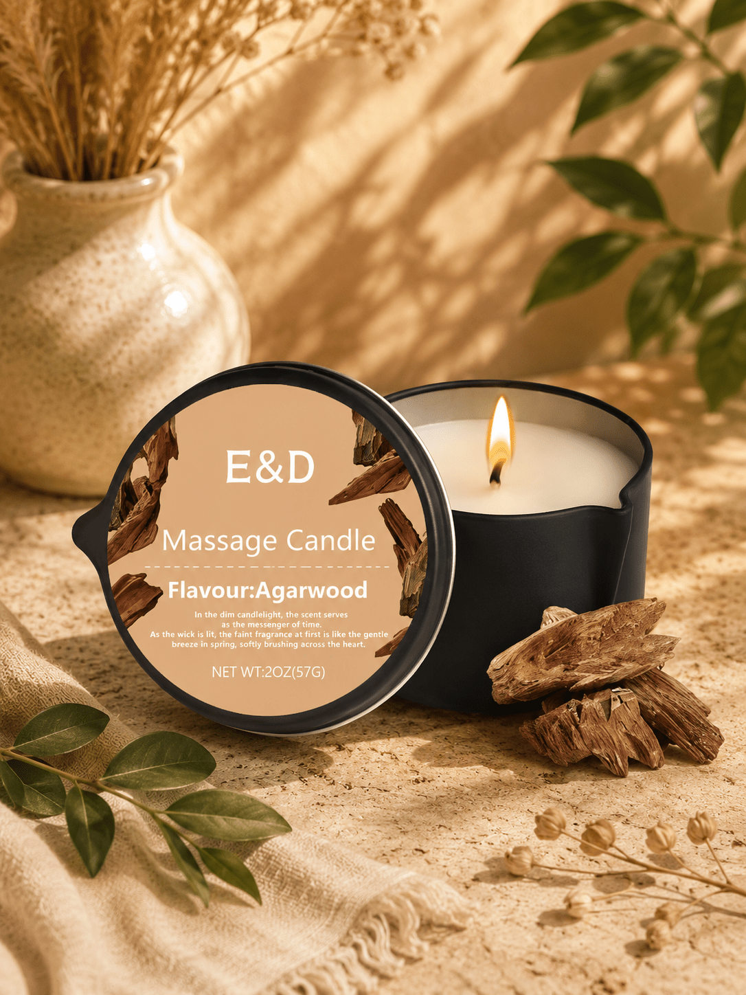Bougie de Massage Parfumée – Huile Corps Nourrissante & Relaxante - Le Cocon Apaisant