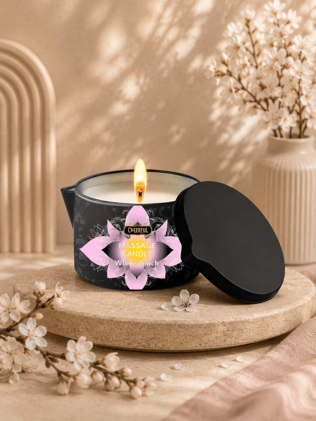 Bougie de Massage Parfumée – Huile Corps Nourrissante & Relaxante - Le Cocon Apaisant