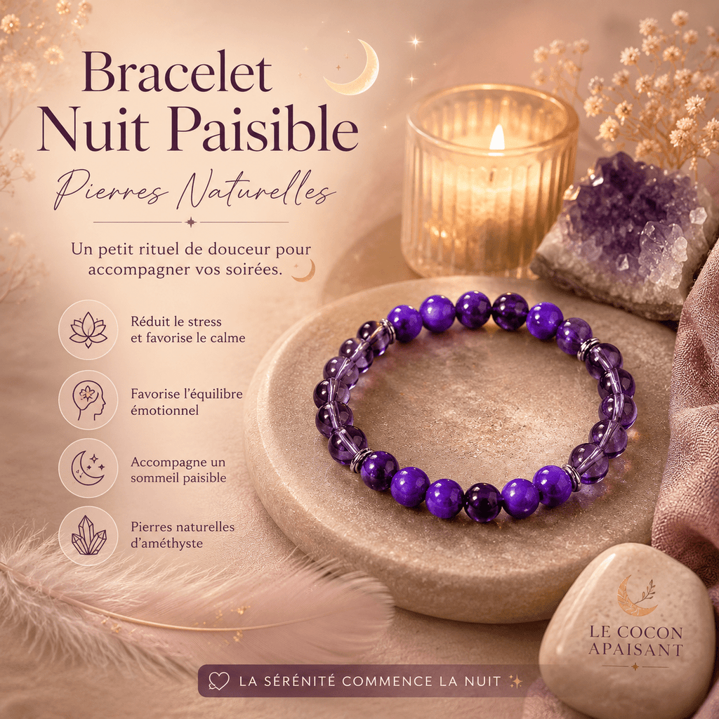 Bracelet Nuit Paisible – Pierres Naturelles - Le Cocon Apaisant