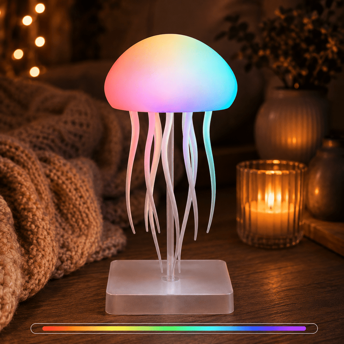 Lampe Méduse Sensorielle LED – Multicolore & Relaxante - Le Cocon Apaisant