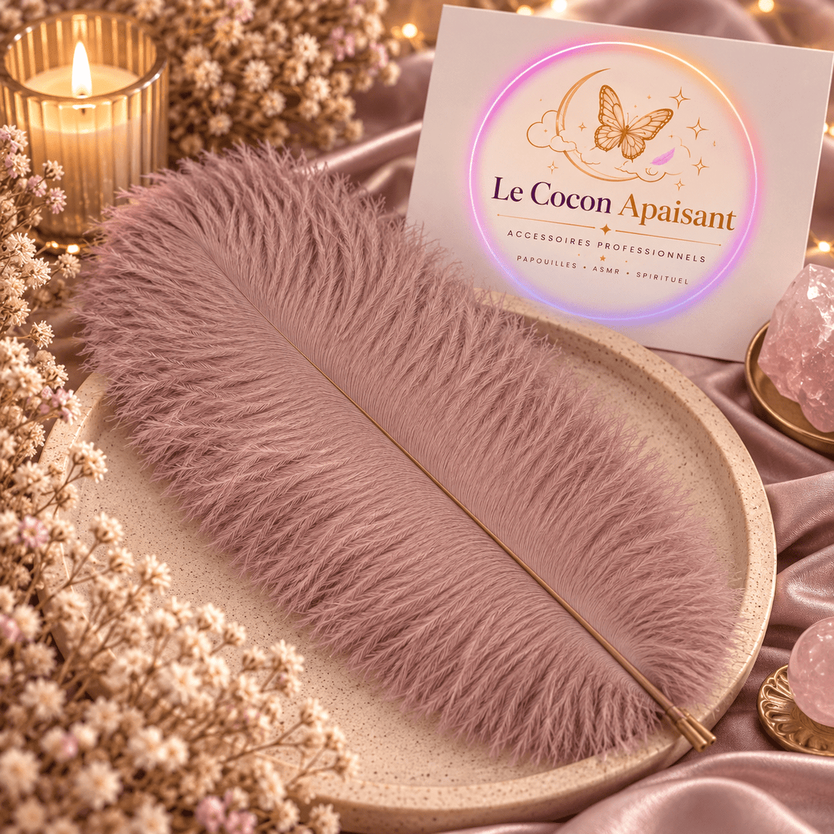 Plumes d'Autruche Sensorielles pour Papouilles – Lot de 10 - Le Cocon Apaisant