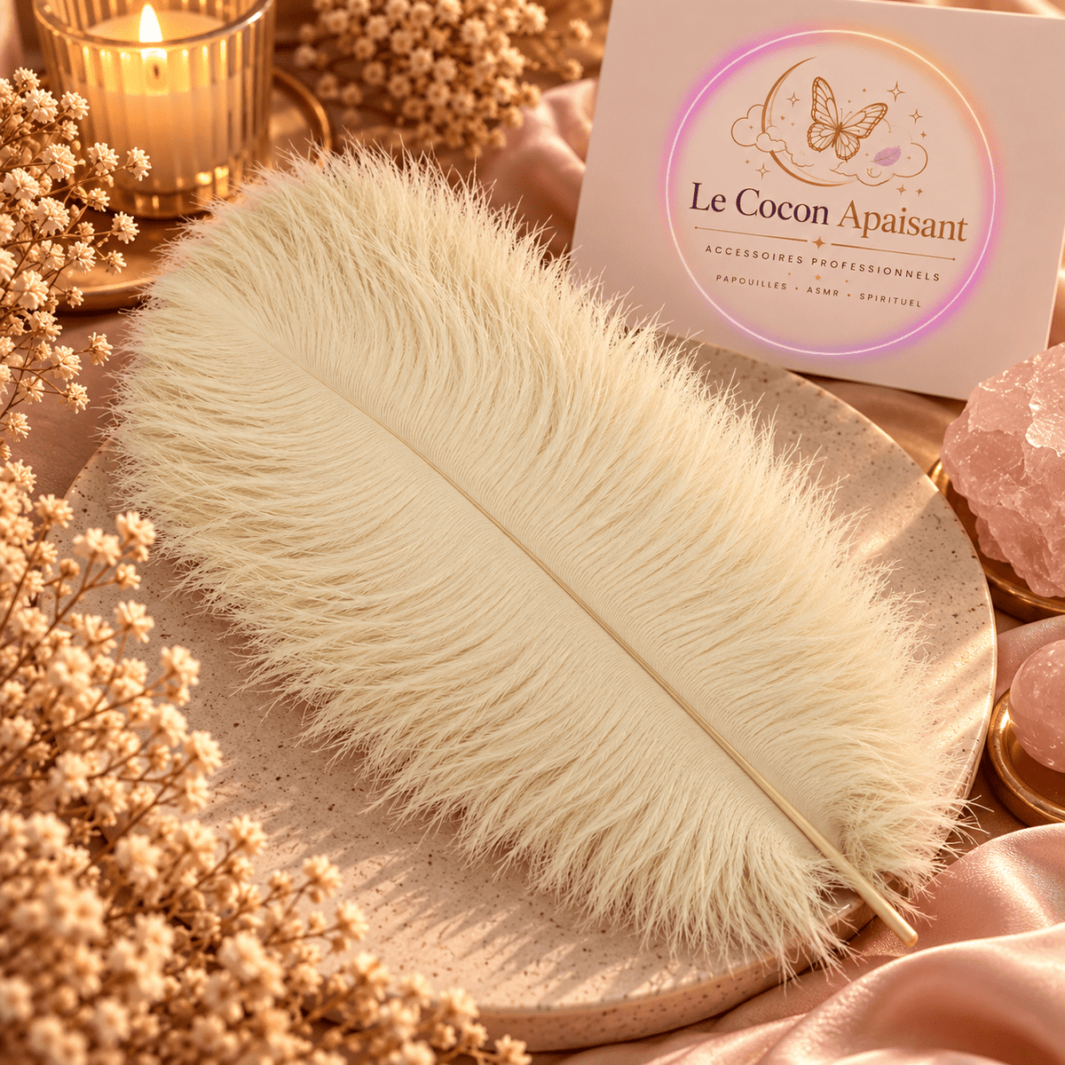 Plumes d'Autruche Sensorielles pour Papouilles – Lot de 10 - Le Cocon Apaisant