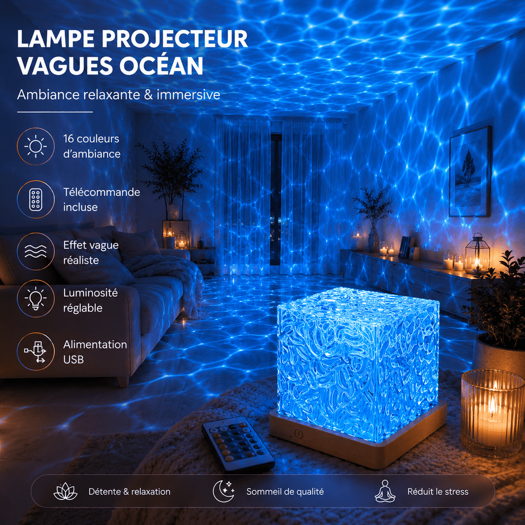 Projecteur Sensoriel Vagues d’Océan LED – 16 Couleurs - Le Cocon Apaisant