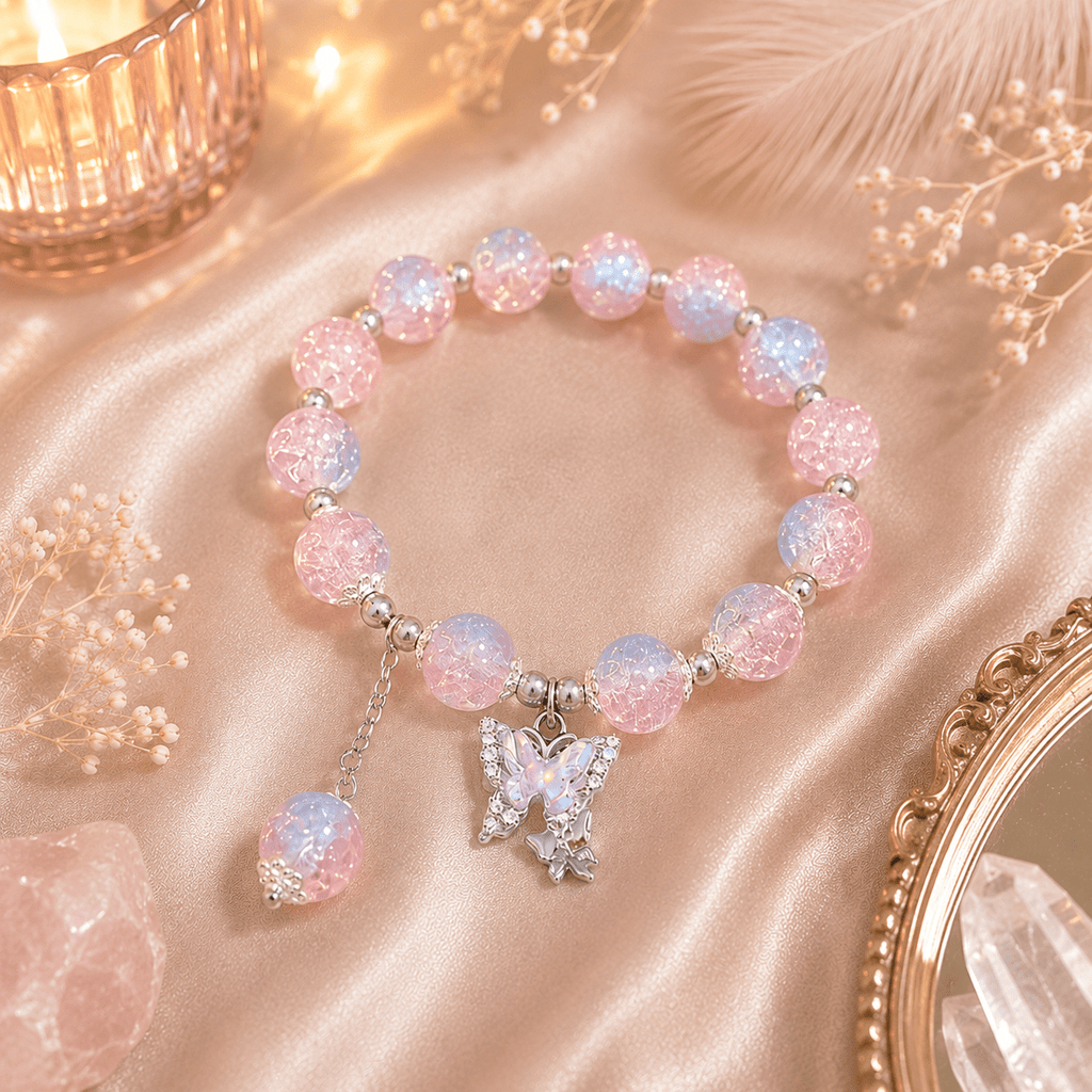 Trio de Bracelets Féeriques Papillon – Rose, Bleu & Vert - Le Cocon Apaisant