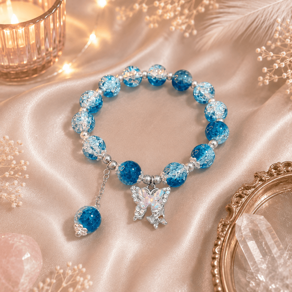 Trio de Bracelets Féeriques Papillon – Rose, Bleu & Vert - Le Cocon Apaisant