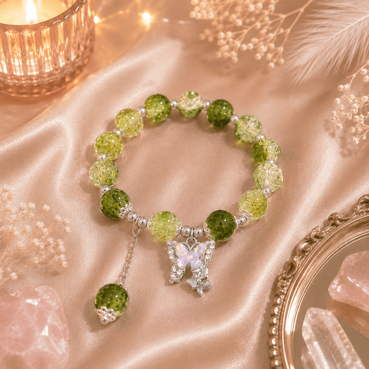 Trio de Bracelets Féeriques Papillon – Rose, Bleu & Vert - Le Cocon Apaisant